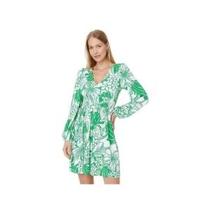 Lily Pulitzer NWOT Women's Green Calla Long Sleeve V-Neck Dress